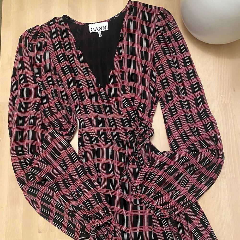 Ganni Georgette Wrap Dress